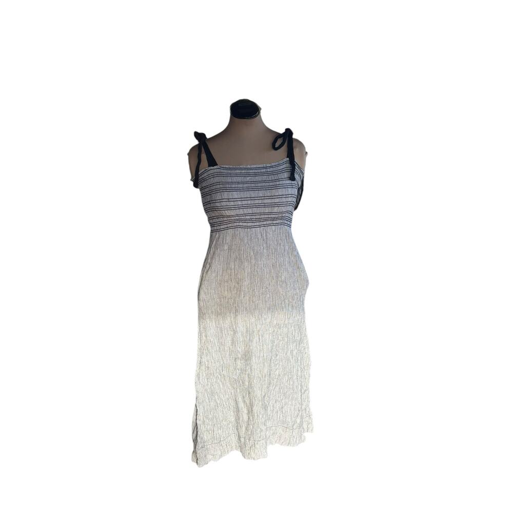 Shirred Maxi Dress Sz. S - Classic, Neutral, Cotton, Natural, Sundress